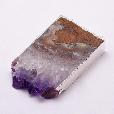 Распределитель-кулон Natural Druzy Amethyst 40-60x34-36x10-11 мм 1 шт. AK1814