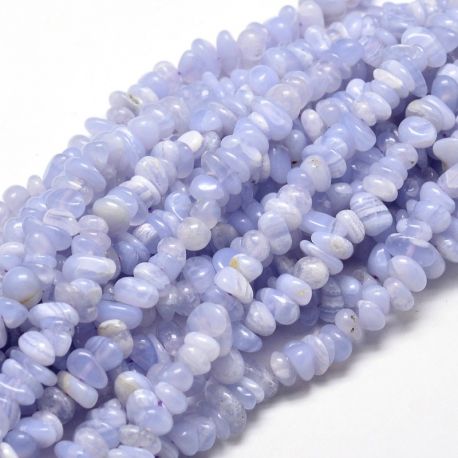 Natürliche blaue Spitzenachatspäne 5-14x4-10 mm 1 Gewinde AK1807