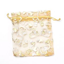 Organza bags with hearts 9x7 cm 5 pcs. DEKO329