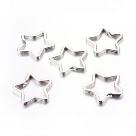Metal key rings "Stars" 34x3 mm 5 pcs. MD2321
