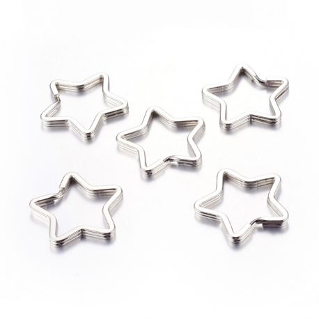Metaliniai raktų žiedai "Žvaigždutės" 34x3 mm 5 vnt. MD2321