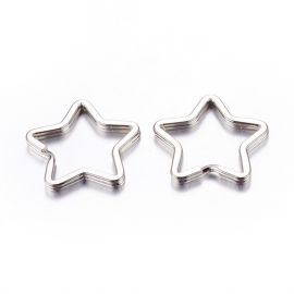 Metal key rings "Stars" 34x3 mm 5 pcs.