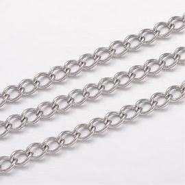 Roostevabast terasest 304 kett 4x3x0,6 mm ~ 10 meetrit MD2324