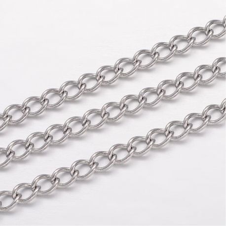 Roostevabast terasest 304 kett 4x3x0,6 mm ~ 10 meetrit MD2324