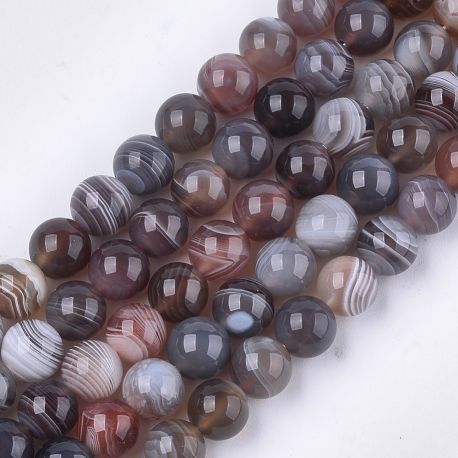 Dabīgās Botsvānas ahāta pērles 8 mm 1 dzīsla AK1822