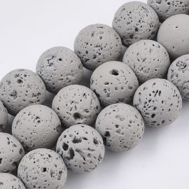 Natürliche Lava Perlen 8-8,5 mm 1 Faden