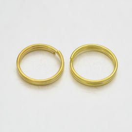 Messing Doppelringe für Halsketten Schmuck Gold Größe 10x1 mm