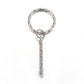 Stainless steel 304 key rings with chain 25x3 mm 4 pcs.