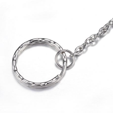 Nerūsējošā tērauda 304 atslēgu gredzeni ar ķēdi 25x3 mm 4 gab. MD2304