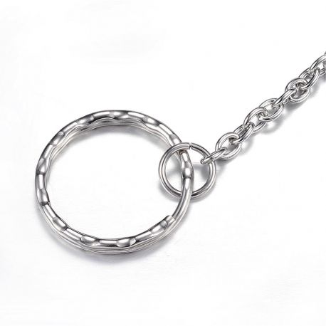 Stainless steel 304 key rings with chain 25x3 mm 4 pcs. MD2304