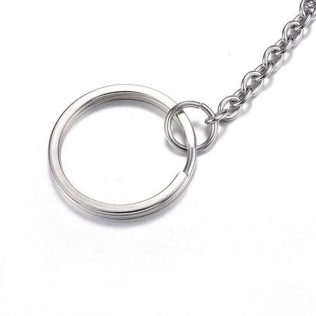 Stainless steel 304 key rings with chain 25x2 mm 4 pcs. MD2312