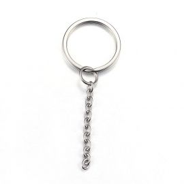 Stainless steel 304 key rings with chain 25x2 mm 4 pcs.