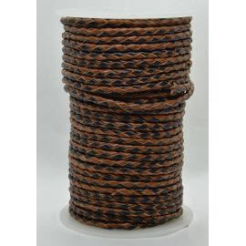 Natural braided leather cord 3 mm 1 meter VV0784