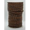 Natural braided leather cord 3 mm 1 meter