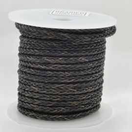 Natural braided leather cord 4 mm 1 meter VV0795