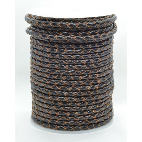 Плетеный шнур из натуральной кожи 4 мм 1 метр VV0790