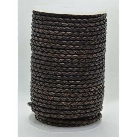 Natürliche geflochtene Lederschnur 3 mm 1 Meter VV0785