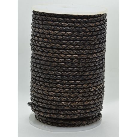 Плетеный шнур из натуральной кожи 3 мм 1 метр VV0785