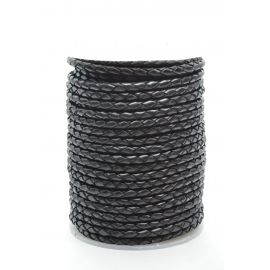 Natural braided leather cord 4 mm 1 meter VV0789