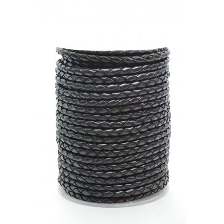 Плетеный шнур из натуральной кожи 4 мм 1 метр VV0789