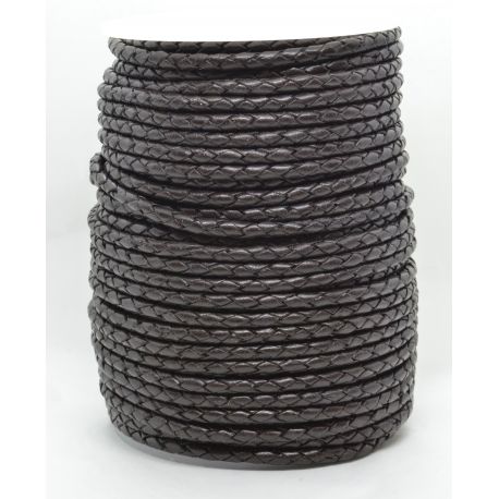 Natürliche geflochtene Lederschnur 3,8 mm 1 Meter VV0794