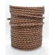 Natural braided leather cord 4 mm 1 meter VV0788