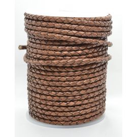 Dabīgas pītas ādas aukla 4 mm 1 metrs VV0788