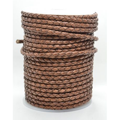 Плетеный шнур из натуральной кожи 4 мм 1 метр VV0788