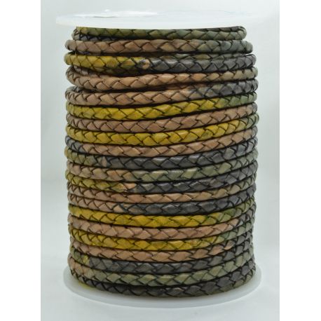 Плетеный шнур из натуральной кожи 4 мм 1 метр VV0793
