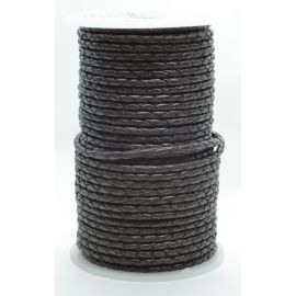 Natural braided leather cord 3 mm 1 meter VV0787