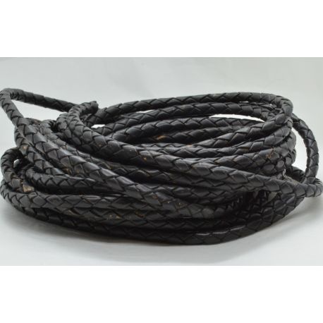 Плетеный шнур из натуральной кожи 4 мм 1 метр VV0796
