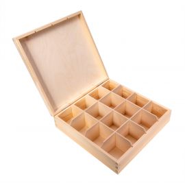 Koka kastīte tējai 29x29x8,5 cm 16 gab. 1 gab. MED0051