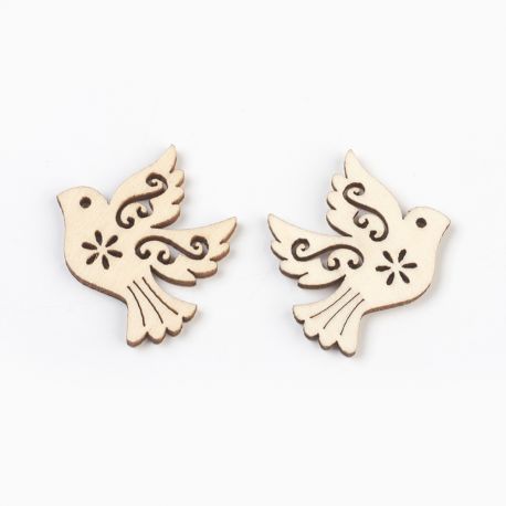 Wooden decorations "Bird" 40 mm 10 pcs. DEKO330