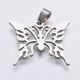 Stainless steel 202 pendant "Butterfly" 26x31x1.5 mm 1 pc MD2357