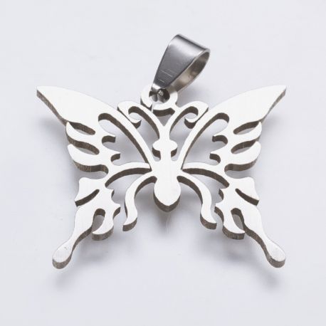 Nerūsējošā tērauda 202 kulons "Butterfly" 26x31x1,5 mm 1 gab MD2357