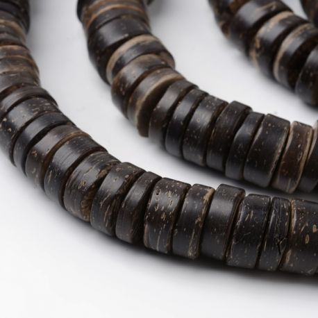 Natūralūs kokoso karoliukai 12x2-5 mm 1 gija AK1825