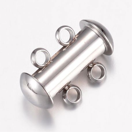 Stainless steel 304 2 rows clasp 15x10x6.5 mm 1 pc MD2343