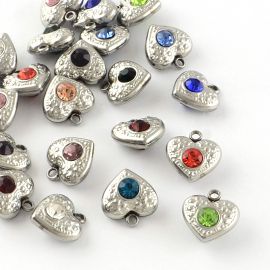 Подвеска из нержавеющей стали 304 "Сердце" с люверсом 13x12x6 мм 4 шт. MD2373