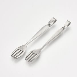 Stainless steel 304 pendant "Fork", 50x9x2 mm., 1 pc.