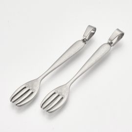 Stainless steel 304 pendant "Fork", 50x9x2 mm., 1 pc.