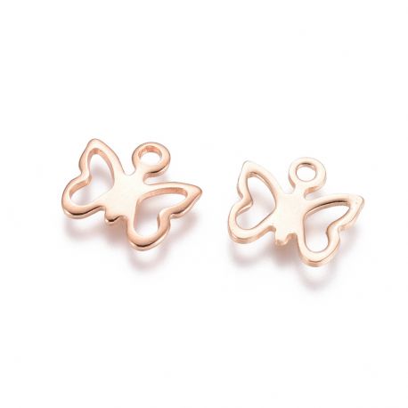 Nerūsējošā tērauda 304 kulons "Butterfly", 10x9x1 mm., 2 gab. MD2407