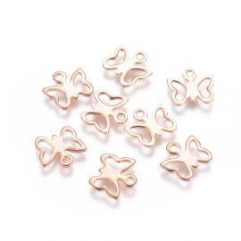 Nerūsējošā tērauda 304 kulons "Butterfly", 10x9x1 mm., 2 gab.