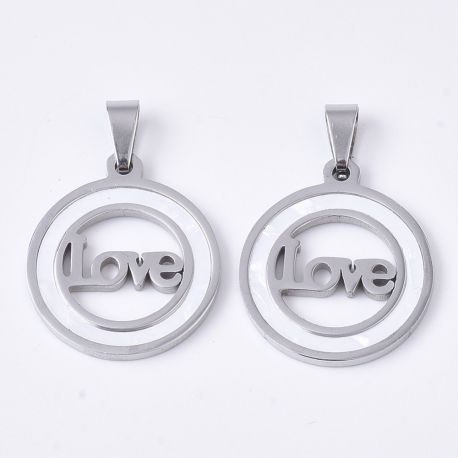 Roostevabast terasest 201 ripats valamukappaga "Love", 23x20x2 mm., 1 tk. MD2389