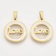 Nerūsējošā tērauda 201 kulons ar izlietnes ieliktni "Love", 23x20x2 mm., 1 gab. MD2388