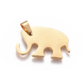 Stainless steel 304 pendant "Elephant", 17.5x28.5 mm., 1 pc.