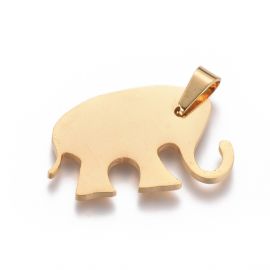 Stainless steel 304 pendant "Elephant", 17.5x28.5 mm., 1 pc.