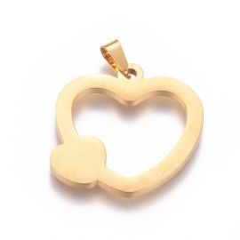 Roostevabast terasest 304 ripats "Heart" auguga, 24,5x25x2 mm., 1 tk.