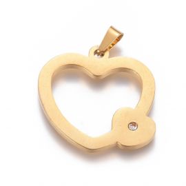 Roostevabast terasest 304 ripats "Heart" auguga, 24,5x25x2 mm., 1 tk.