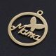 Stainless steel 304 pendant "Mama", 23x20x1 mm., 1 pc. MD2398