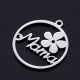 Stainless steel 304 pendant "Mama", 23x20x1 mm., 1 pc. MD2399